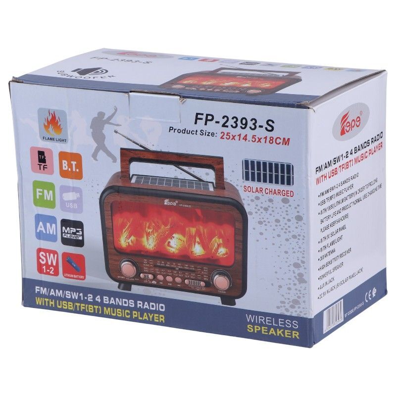 رادیو اسپیکر بلوتوثی خورشیدی فپ FP-2393-S