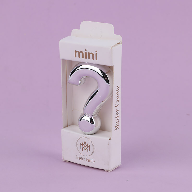 شمع تولد علامت سوال نقره ای مستر کندل Mini