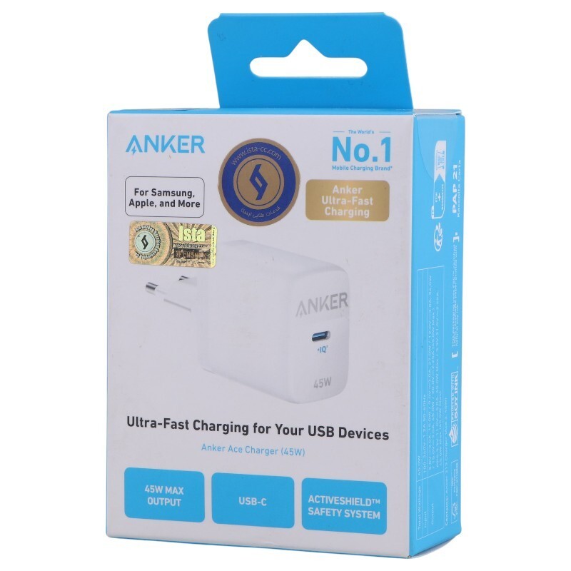 شارژر دیواری 45 وات انکر A2643 PD 3A