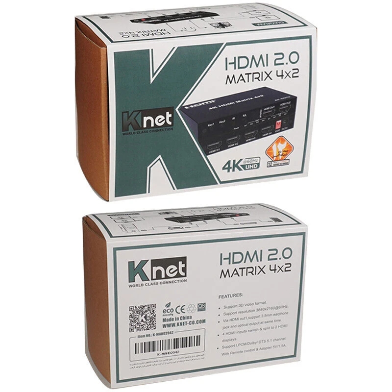 ماتریکس 4 در 2 HDMI کی نت K-M42 + ریموت کنترل