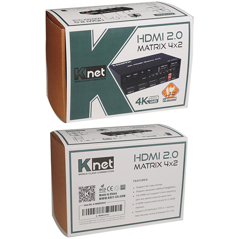 ماتریکس 4 در 2 HDMI کی نت K-M42 + ریموت کنترل