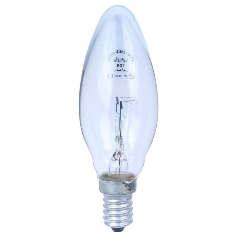 لامپ شمعی 40 وات شفاف پارس پایه E14 بسته 2 عددی