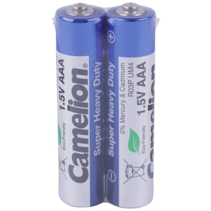 باتری دوتایی نیم قلمی کملیون Super Heavy Duty R03P UM4 شرینک