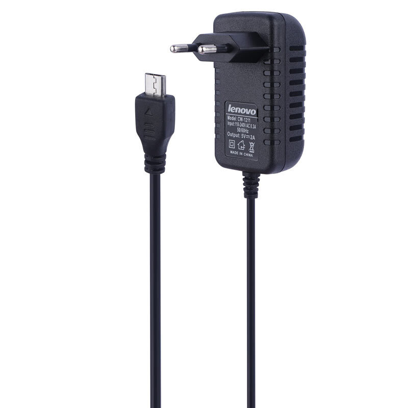 شارژر سیم وصل میکرو یو اس بی اورجینال Lenovo CW-1211 2A 10W