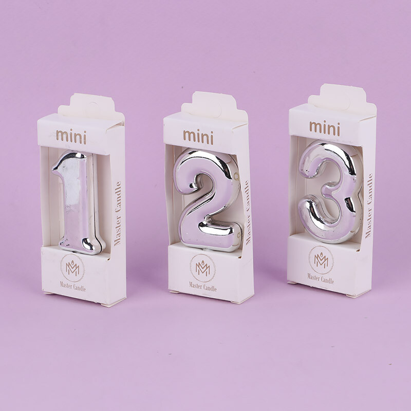 شمع تولد اعداد نقره ای مستر کندل Mini