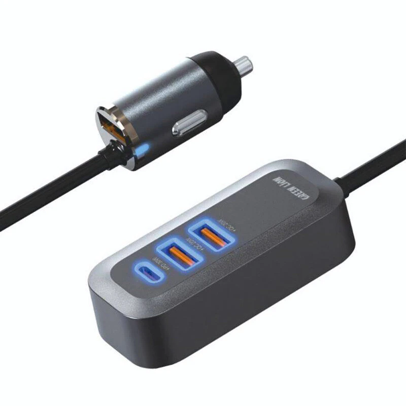شارژر فندکی 30 وات گرین لاین Triple GL-309 GN100WPDQC