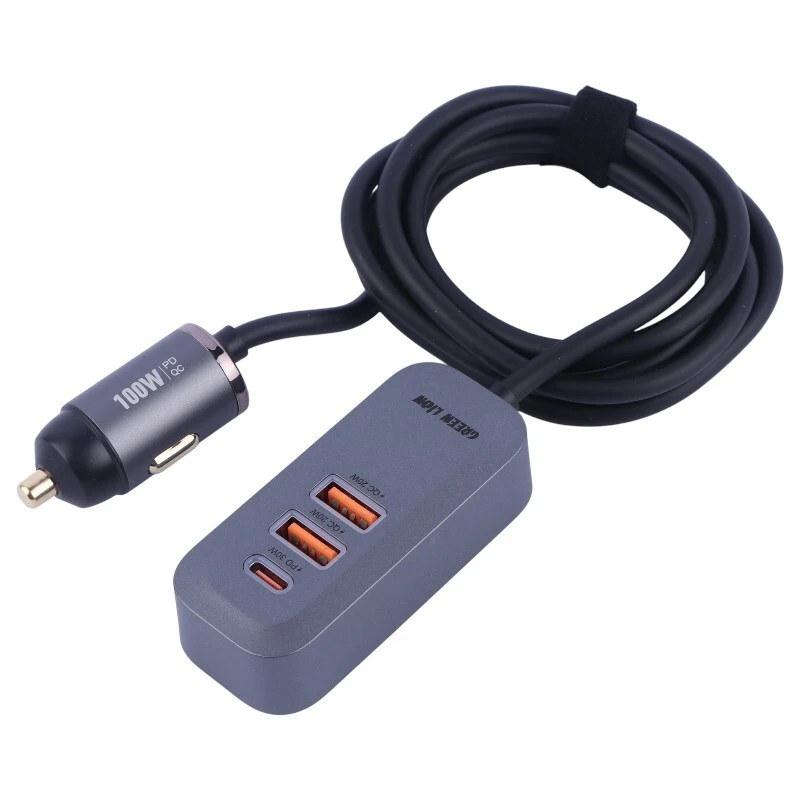 شارژر فندکی 30 وات گرین لاین Triple GL-309 GN100WPDQC