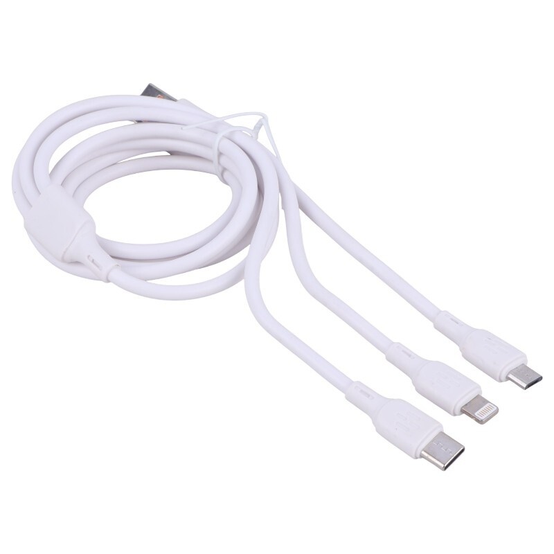 کابل سه سر فست شارژ 6 آمپر مودوس C34 طول 1.2 متر