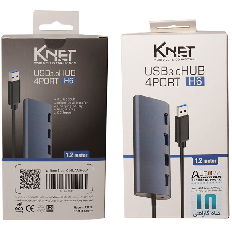 هاب 4 پورت USB 3.0 کی نت K-H6 K-Huamh604