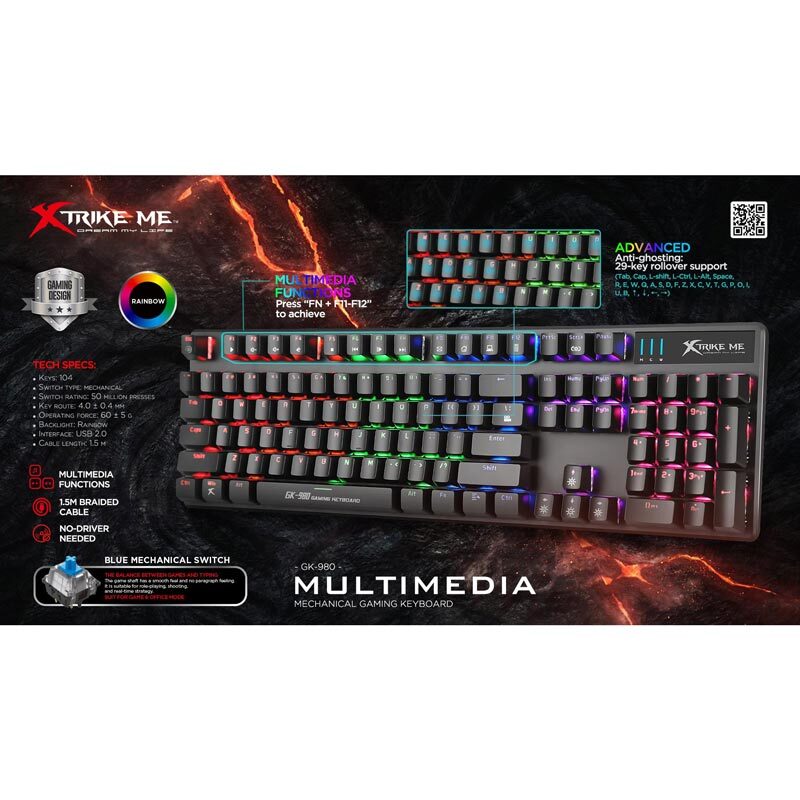 کیبورد گیمینگ ایکستریکمی GK-980