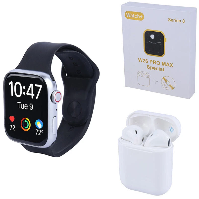 پکیج ساعت هوشمند و هندزفری بلوتوثی W26 Pro Max Special