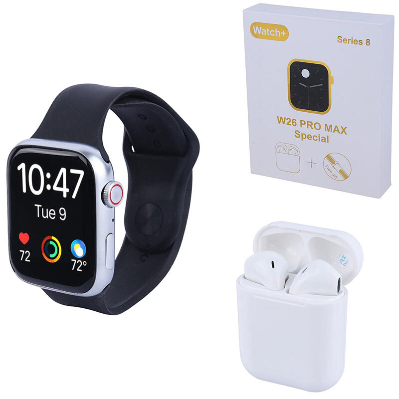 پکیج ساعت هوشمند و هندزفری بلوتوثی W26 Pro Max Special