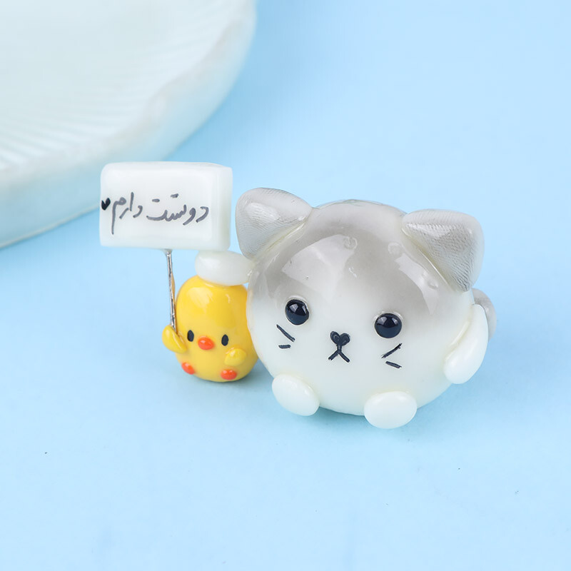 رو داشبوردی طرح گربه و جوجه شب تاب