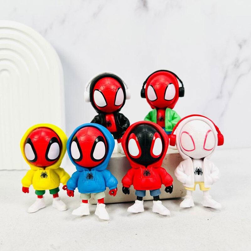 اکشن فیگور طرح اسپایدرمن هودی پوش با هدفون بسته 6 عددی کد F2