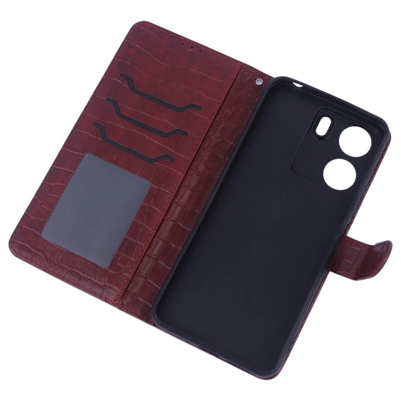 کیف چرمی پوست ماری مگنتی محافظ لنزدار Xiaomi Redmi 13C / Poco C65