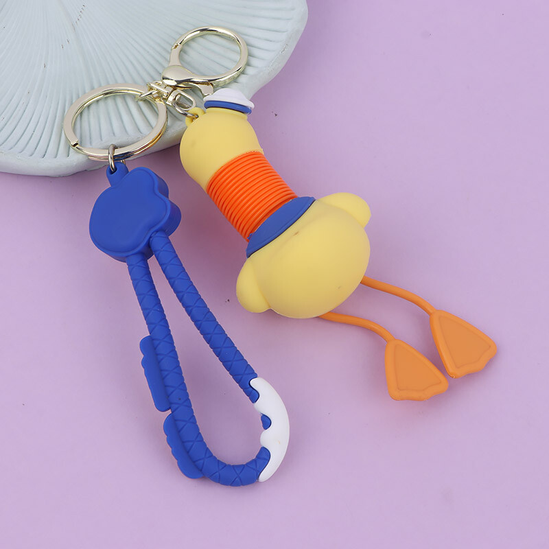 جاکلیدی سیلیکونی گردن خرطومی طرح اردک + بند آویز