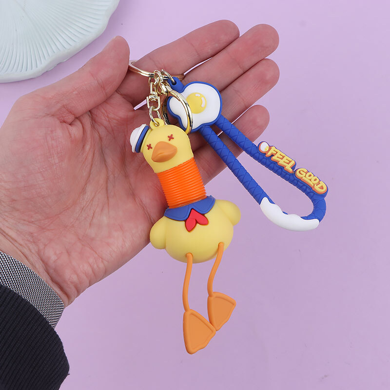 جاکلیدی سیلیکونی گردن خرطومی طرح اردک + بند آویز