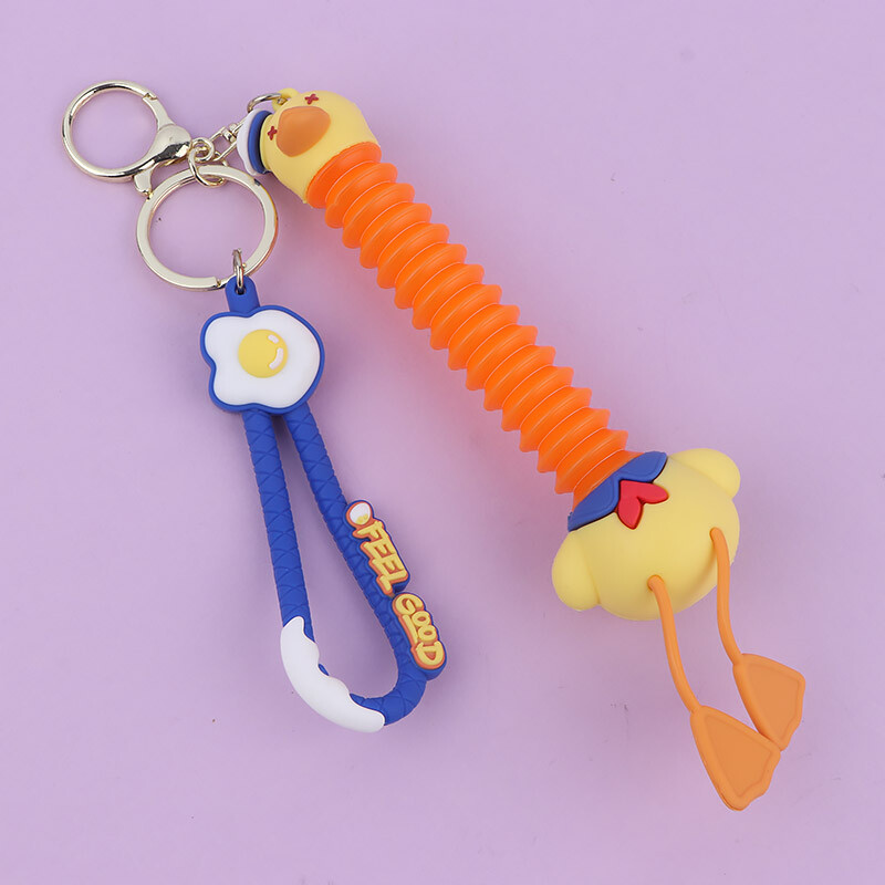 جاکلیدی سیلیکونی گردن خرطومی طرح اردک + بند آویز