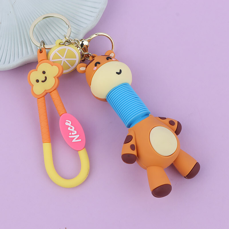 جاکلیدی سیلیکونی گردن خرطومی طرح زرافه + بند آویز