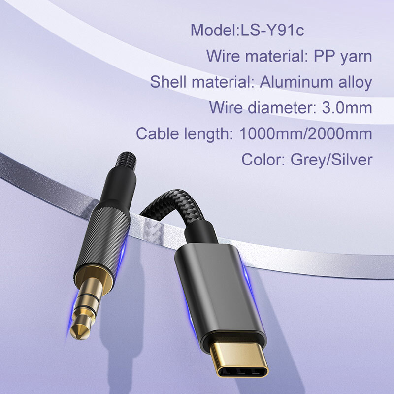 کابل تبدیل Type-C به AUX الدینیو LS-Y91c طول 1 متر