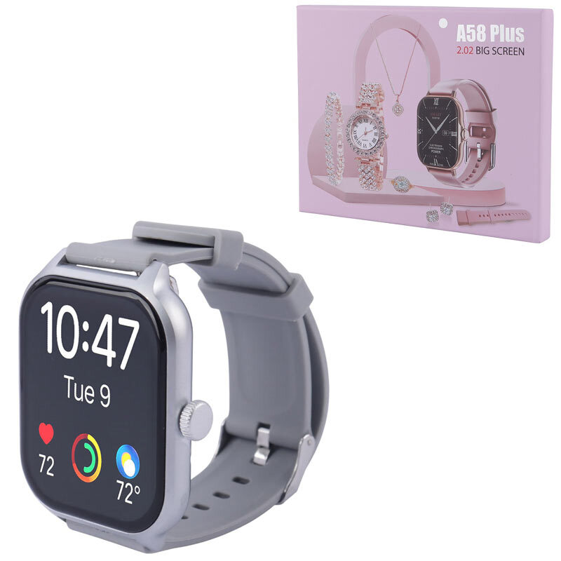 ساعت هوشمند A58 Plus + یک عدد ساعت عقربه ای زنانه