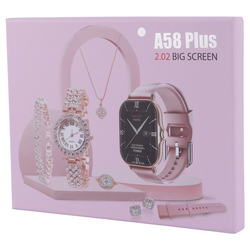 ساعت هوشمند A58 Plus + یک عدد ساعت عقربه ای زنانه