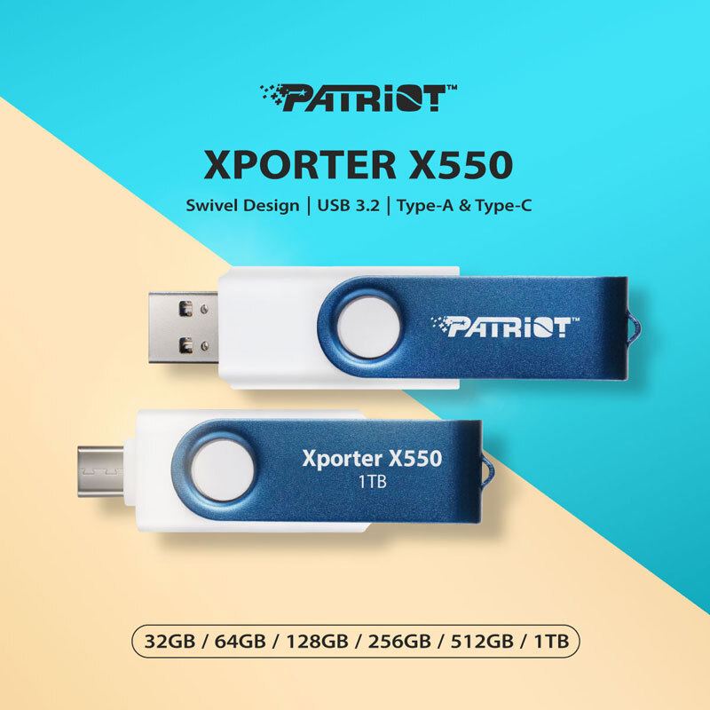 فلش 64 گیگ پاتریوت Patriot Xporter X550 OTG Type-C USB3.2