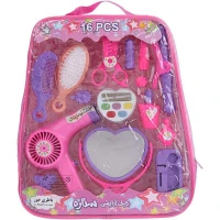 ست اسباب بازی لوازم آرایشی کیفی ستاره 8877 کد 201301 مجموعه 16 عددی