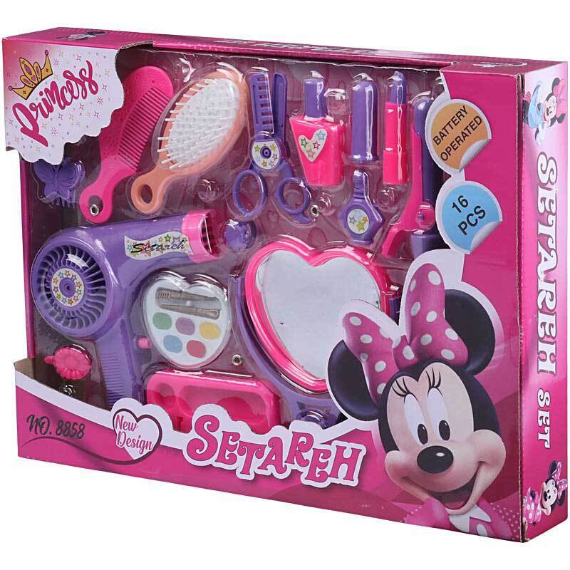 ست اسباب بازی لوازم آرایشی جعبه ای ستاره 8858 کد 201992 مجموعه 16 عددی