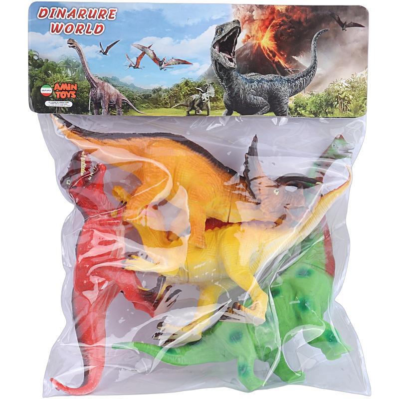 اسباب بازی باغ وحش دایناسور امین تویز کد 201690 بسته 4 عددی