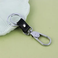 جاکلیدی فلزی چرمی طرح گیره دسته دار کد 6060