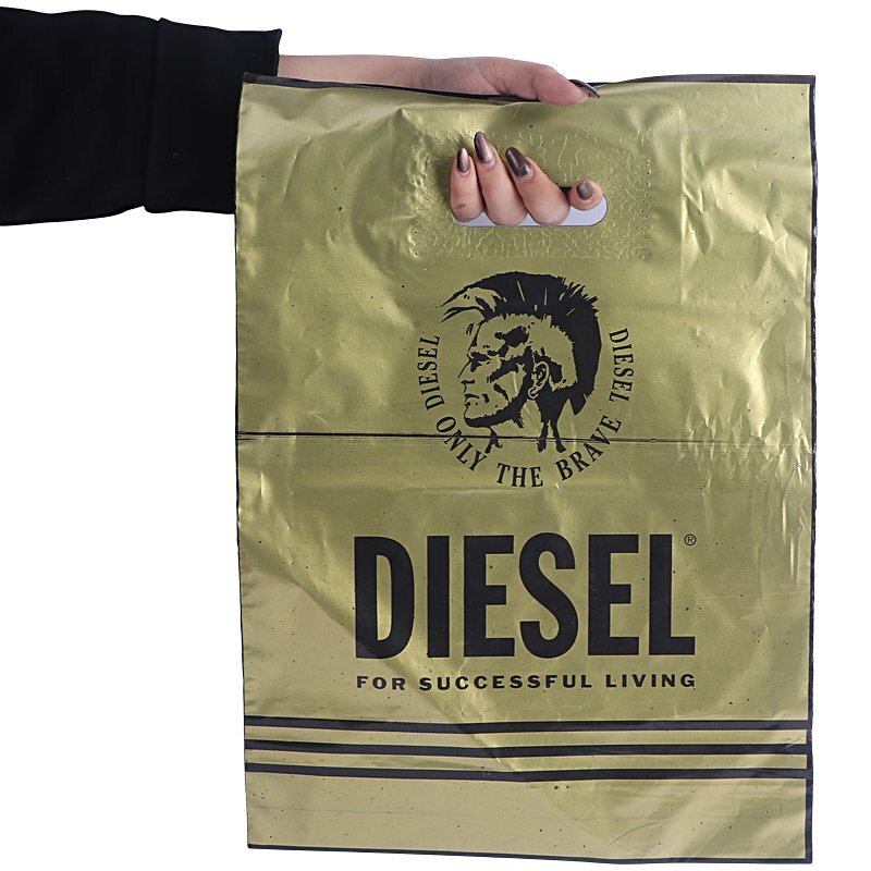 نایلون دسته دار دسته تقویتی طرح Diesel سایز 40*30 سانتی متر بسته 1 کیلویی