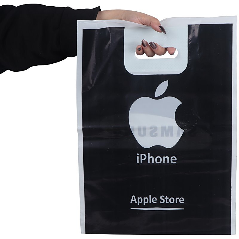 نایلون دسته دار دسته تقویتی طرح سامسونگ و آیفون سایز 40*30 سانتی متر بسته 1 کیلویی