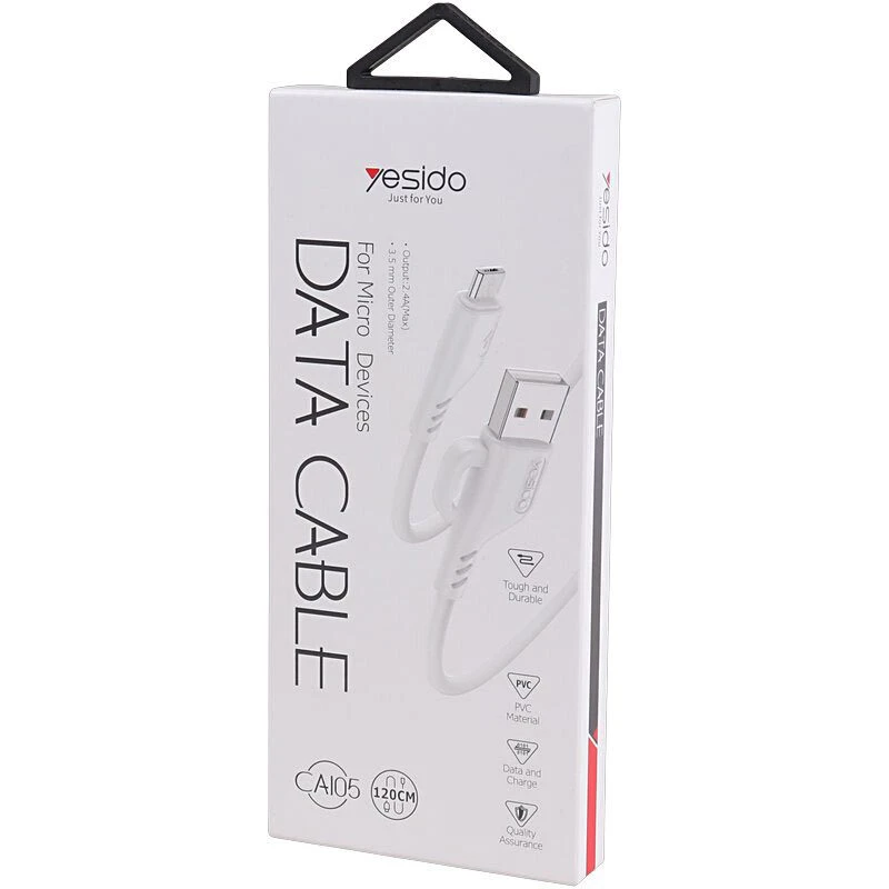 کابل میکرو یو اس بی فست شارژ 2.4 آمپر یسیدو CA105 طول 1.2 متر