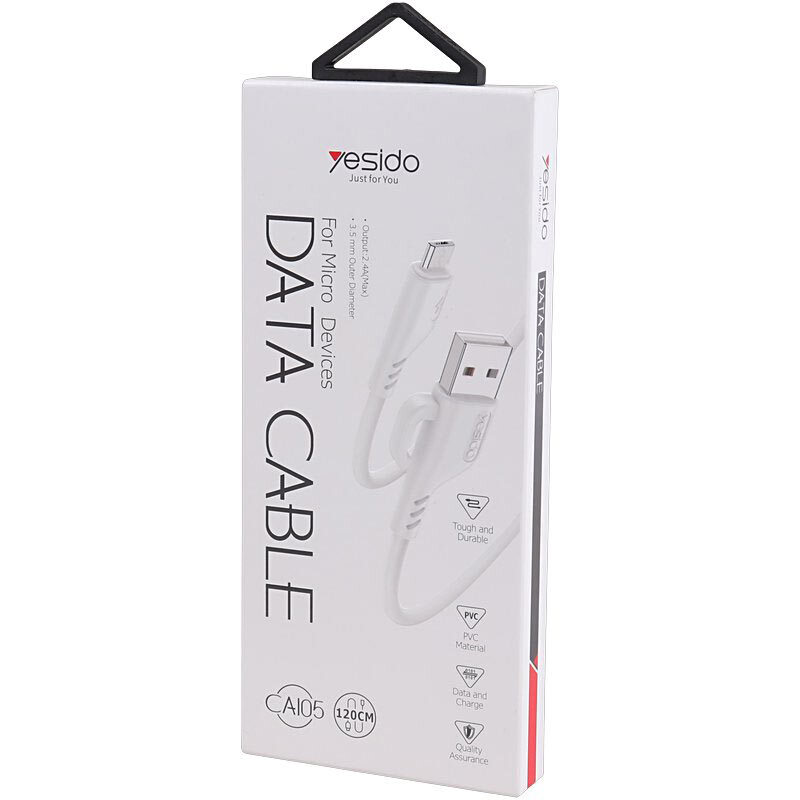 کابل میکرو یو اس بی فست شارژ 2.4 آمپر یسیدو CA105 طول 1.2 متر