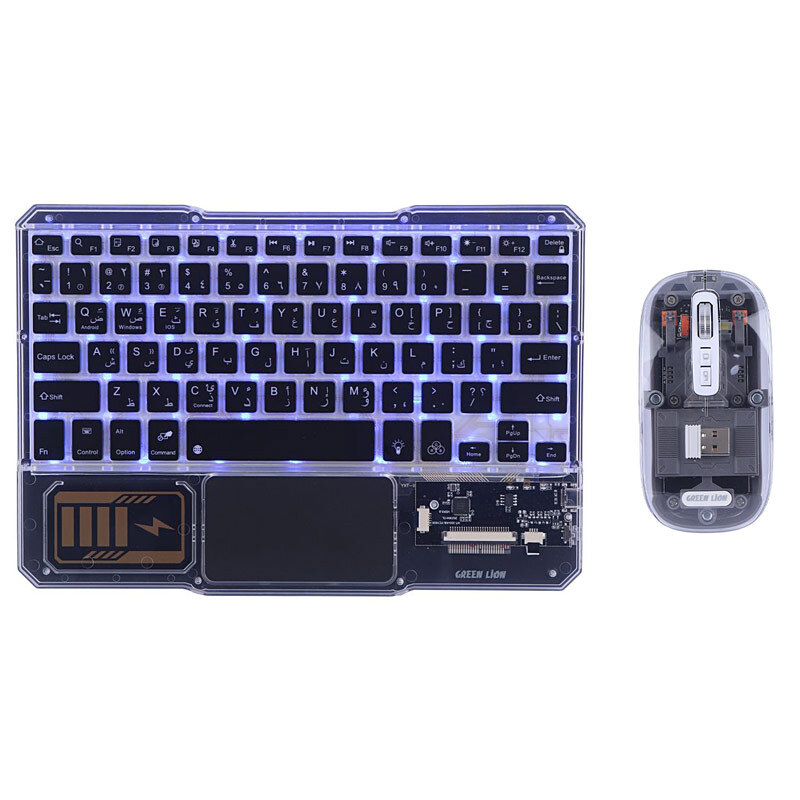 کیبورد و موس بی سیم گرین لاین Transparent Duo GNTRDUOKYMTS