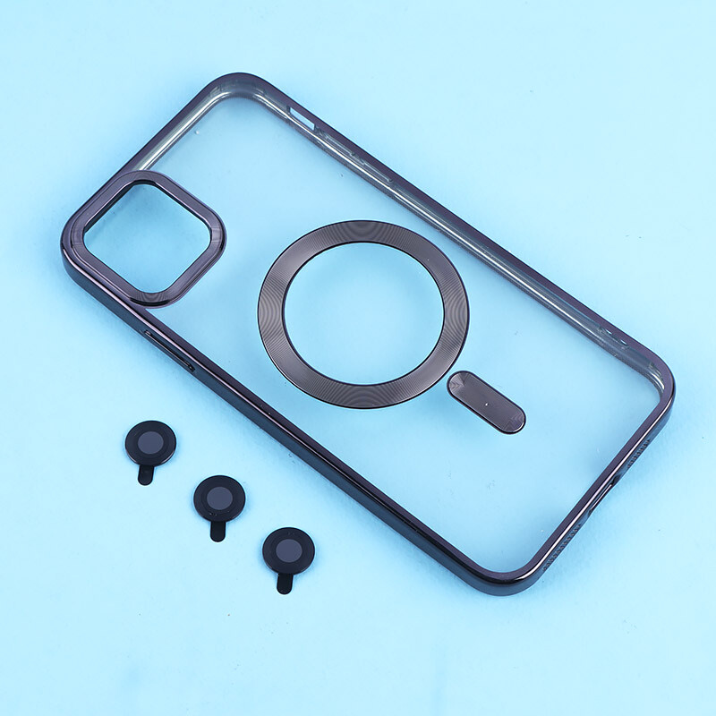 قاب ژله ای مگ سیف آیفون iPhone 11 Pro Max دور رنگی با محافظ لنز رینگی