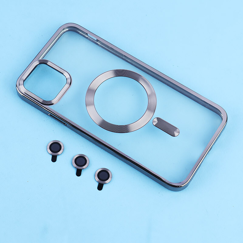 قاب ژله ای مگ سیف آیفون iPhone 11 Pro Max دور رنگی با محافظ لنز رینگی