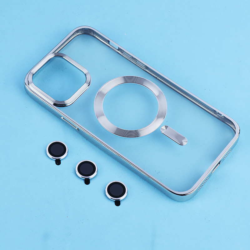 قاب ژله ای مگ سیف آیفون iPhone 13 Pro Max دور رنگی با محافظ لنز رینگی