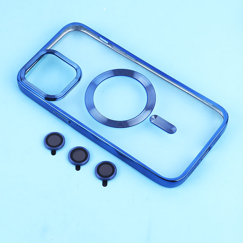 قاب ژله ای مگ سیف آیفون iPhone 13 Pro Max دور رنگی با محافظ لنز رینگی