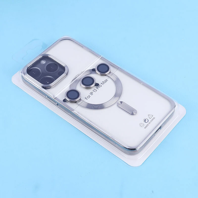 قاب ژله ای مگ سیف آیفون iPhone 13 Pro Max دور رنگی با محافظ لنز رینگی
