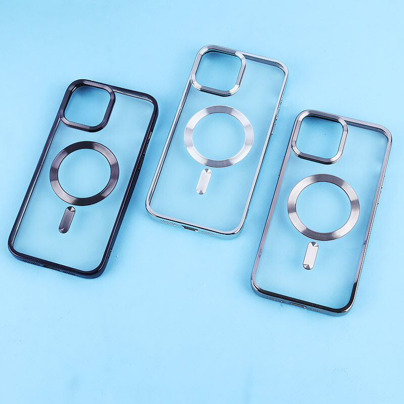 قاب ژله ای مگ سیف آیفون iPhone 13 Pro Max دور رنگی با محافظ لنز رینگی