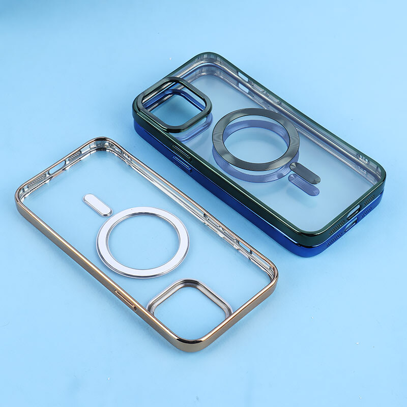 قاب ژله ای مگ سیف آیفون iPhone 13 Pro Max دور رنگی با محافظ لنز رینگی