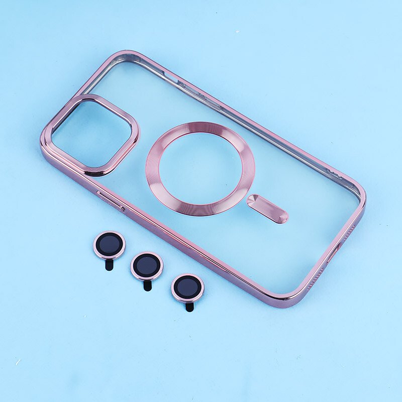 قاب ژله ای مگ سیف آیفون iPhone 13 Pro Max دور رنگی با محافظ لنز رینگی