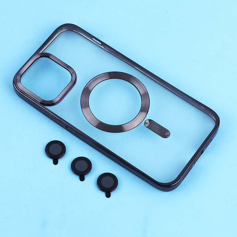 قاب ژله ای مگ سیف آیفون iPhone 13 Pro Max دور رنگی با محافظ لنز رینگی