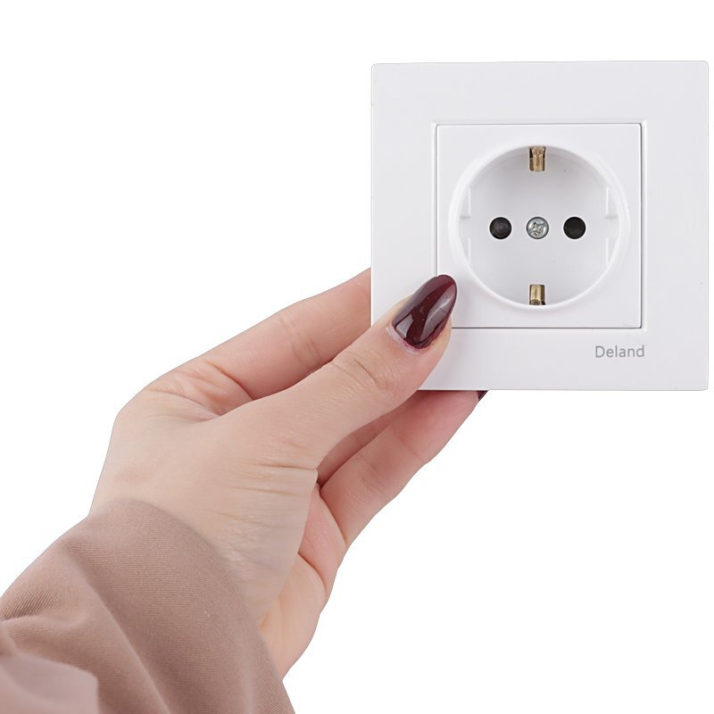 پریز محافظ دار پایه سرامیکی توکار ارت دار دلند الکتریک آسا