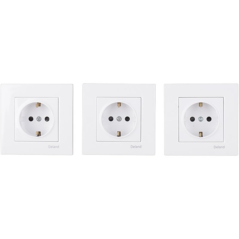 پریز محافظ دار پایه سرامیکی توکار ارت دار دلند الکتریک آسا