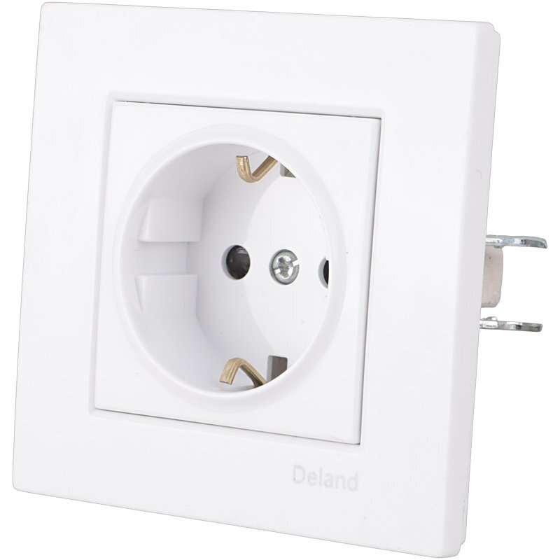 پریز محافظ دار پایه سرامیکی توکار ارت دار دلند الکتریک آسا