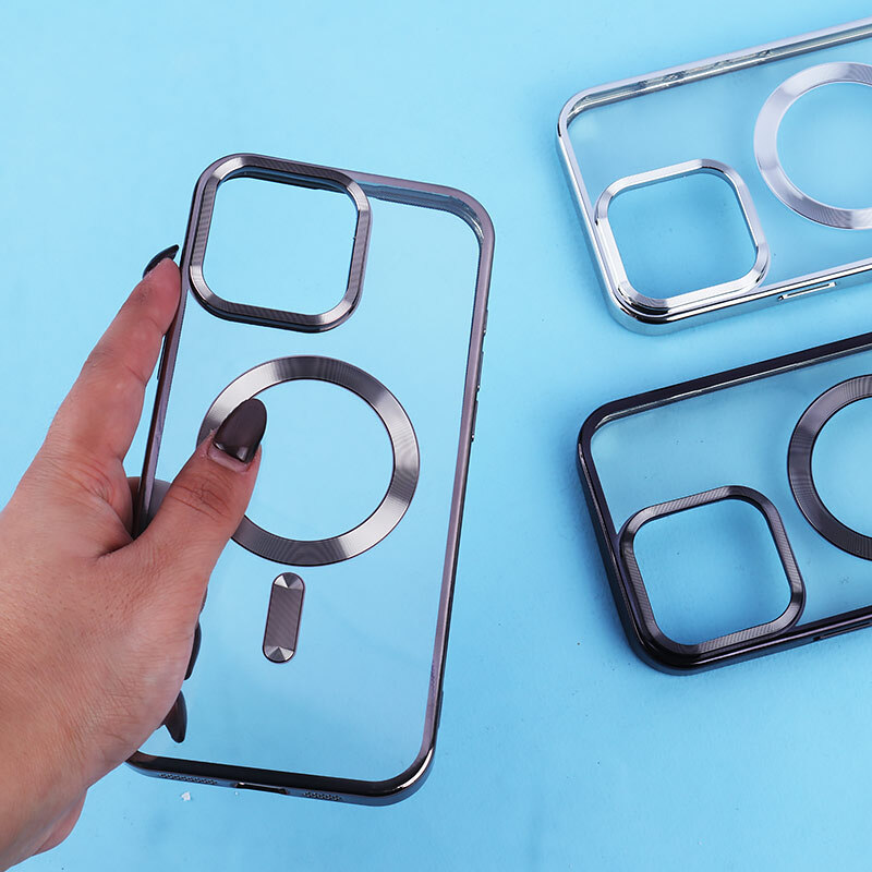 قاب ژله ای مگ سیف آیفون iPhone 16 Pro Max دور رنگی با محافظ لنز رینگی