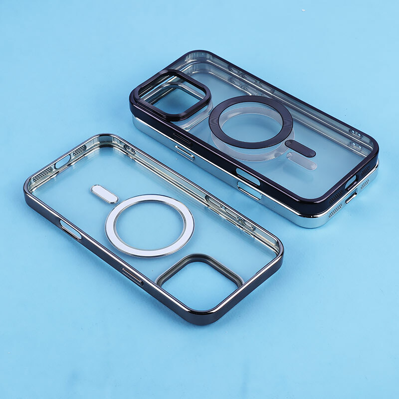 قاب ژله ای مگ سیف آیفون iPhone 16 Pro Max دور رنگی با محافظ لنز رینگی
